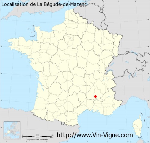 Carte  de La Bégude-de-Mazenc